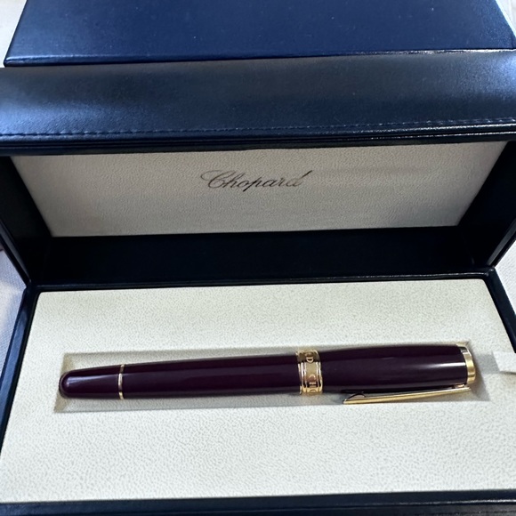 CHOPARD PEN RACER RED RESIN PALLADIUM PLATED AUTHENTIC / BRAND NEW - Picture 1 of 6
